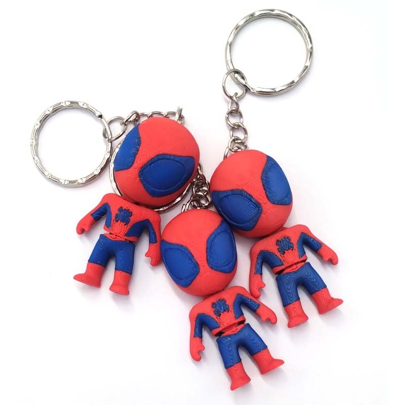 Llavero Hombre Araña Flexible Impresión 3D